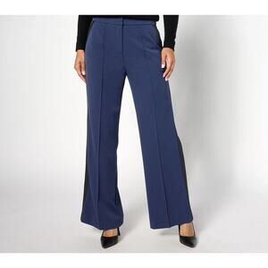 Studio Park x Kerstin Lindquist Petite Wide Leg Trouser Pants Size 16P Navy Blue